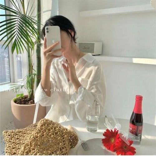 Shirts Women Office Lady Formal All-match Tunic Tops Harajuku Solid Simple Clothing Trendy Korean Daily Breathable College Sweet