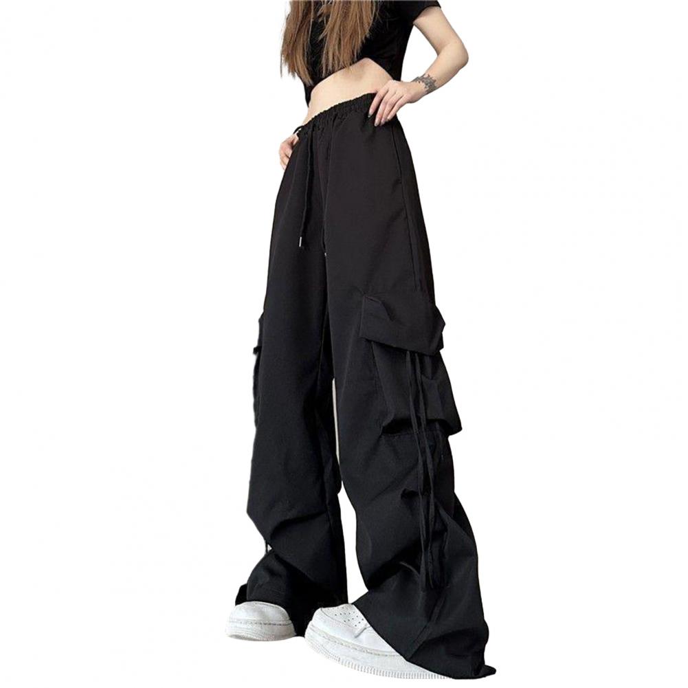 Women Cargo Pants Vintage-inspired Women's High Waist Cargo Pants with Drawstring Multiple Pockets for A Casual for Retro