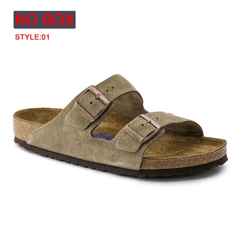 Spring Summer Soft Footbed Suede Birken Sandals Women And Men Fashion Wear outside Couples Wear Cork Slippers Retro Clogs Shoes