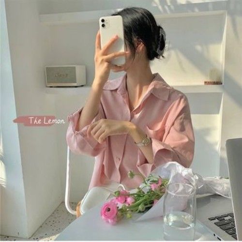 Shirts Women Office Lady Formal All-match Tunic Tops Harajuku Solid Simple Clothing Trendy Korean Daily Breathable College Sweet