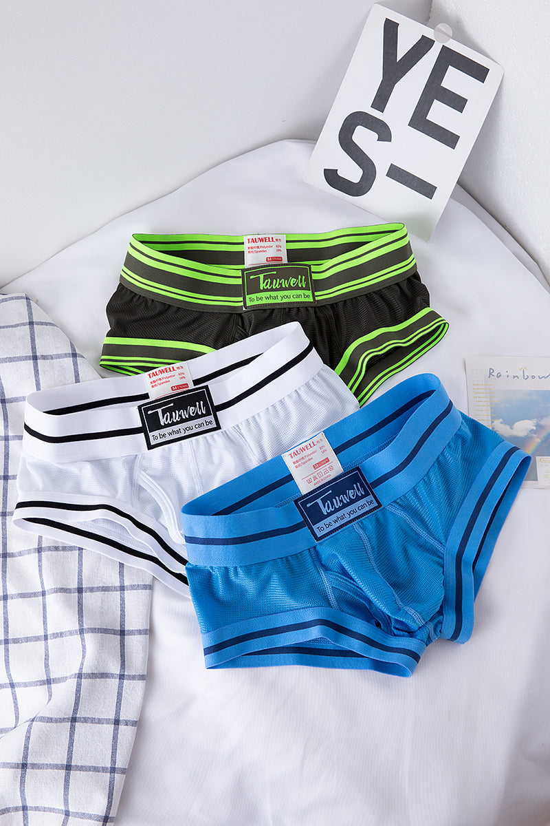 3pcs/lot men's underwear mens sexy mesh underwear boxer shorts head personality trend sports mesh boxers.