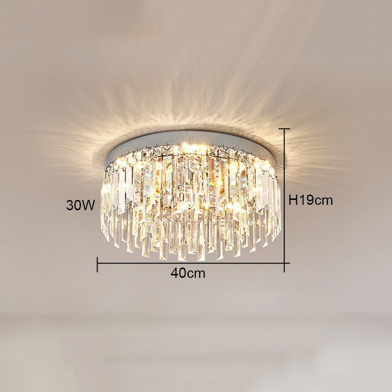 Round Light Luxury Crystal Ceiling Lamp Modern Minimalist Living Room Decoration Bedroom Whole House Indoor Lighting For Home