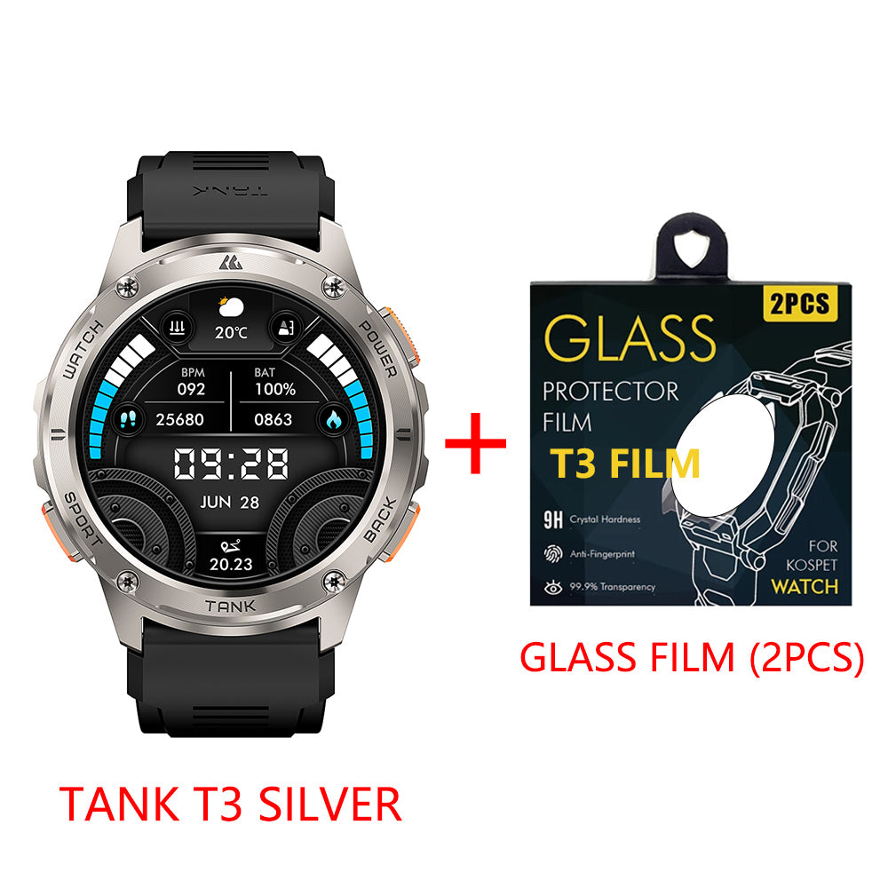 NEW KOSPET TANK T3 Smartwatch For Men Smart watches Women Rugged Military Digital Electronic Bluetooth Waterproof Watch