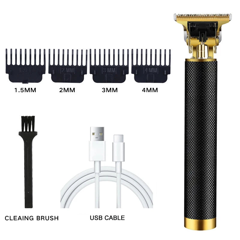 7pcs T-Blade Electric Hair Clipper, Cordless USB Rechargeable Shaving Trimmer With Guide Comb For Personal And Stylist Use