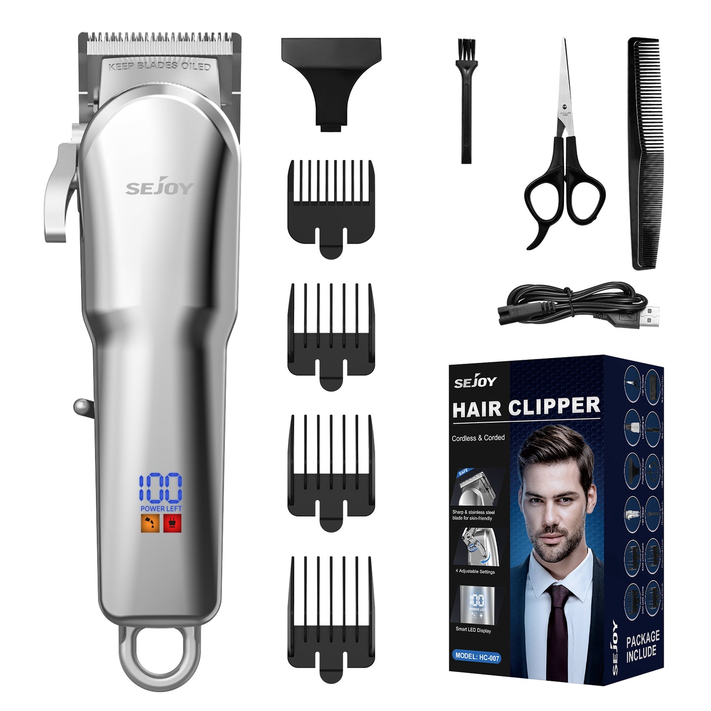 Electric Clipper Professional Rechargeable Hair Clippers Trimmer Household Low Noise Beard Machine Personal Care Haircut Tool