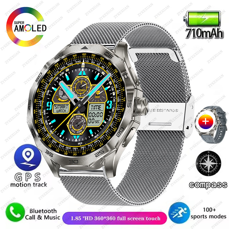 Outdoor Sport GPS Trajectory Smart Watch 1.85" HD Screen 710mAh Waterproof Watches Bluetooth Call Smartwatch Men For Android IOS