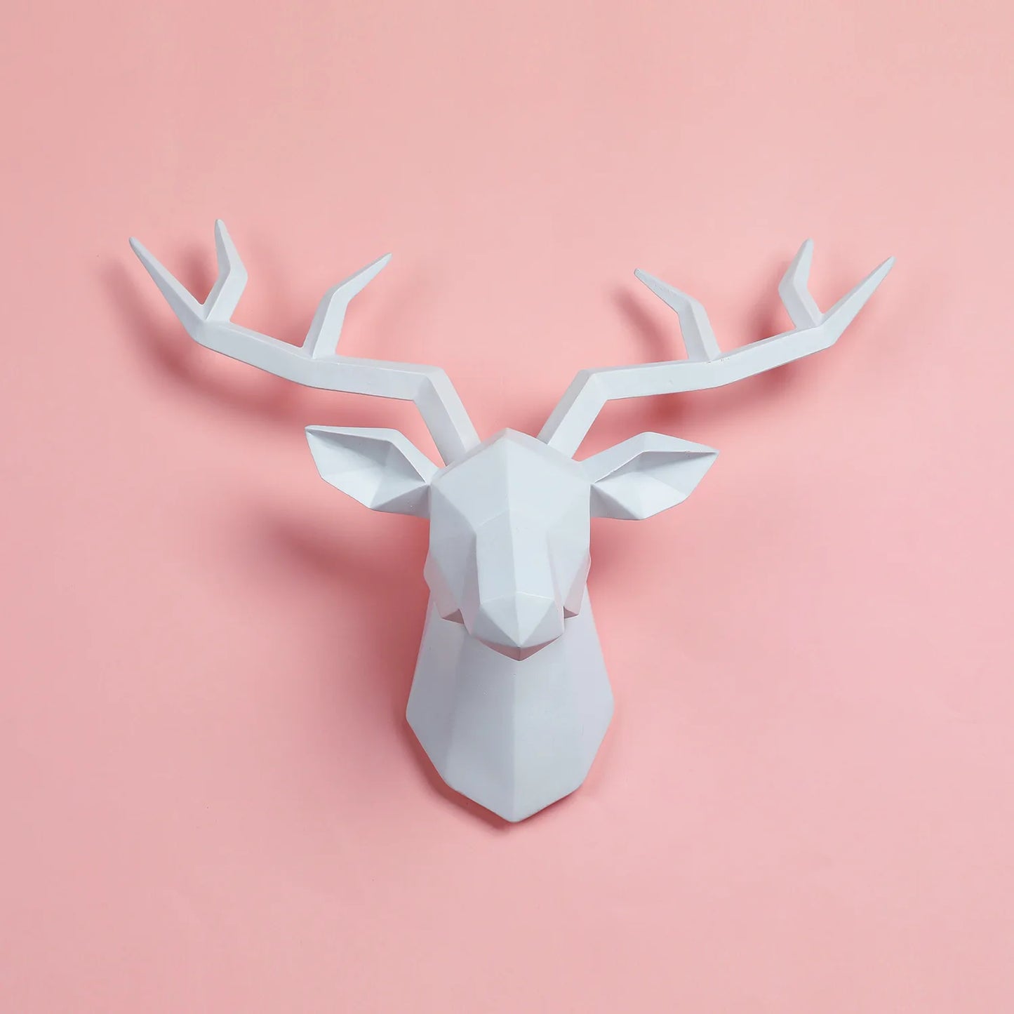 Deer Head Sculpture Animal Statue Figurines Wall Hanging Creative Elk Art Antlers Statuette for Office Decoration Wall Mount