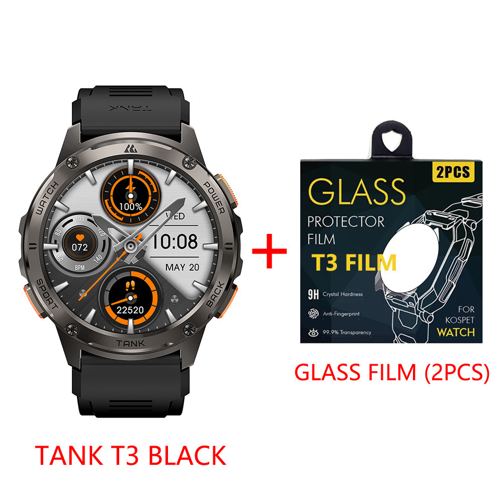 NEW KOSPET TANK T3 Smartwatch For Men Smart watches Women Rugged Military Digital Electronic Bluetooth Waterproof Watch