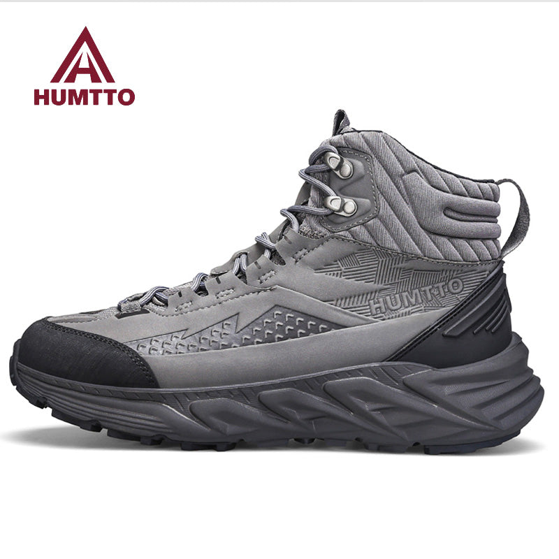 HUMTTO Cow Leather Hiking boots Men waterproof hunting shoesTactical Desert Combat snow Boots Male casual mountian Sneakers