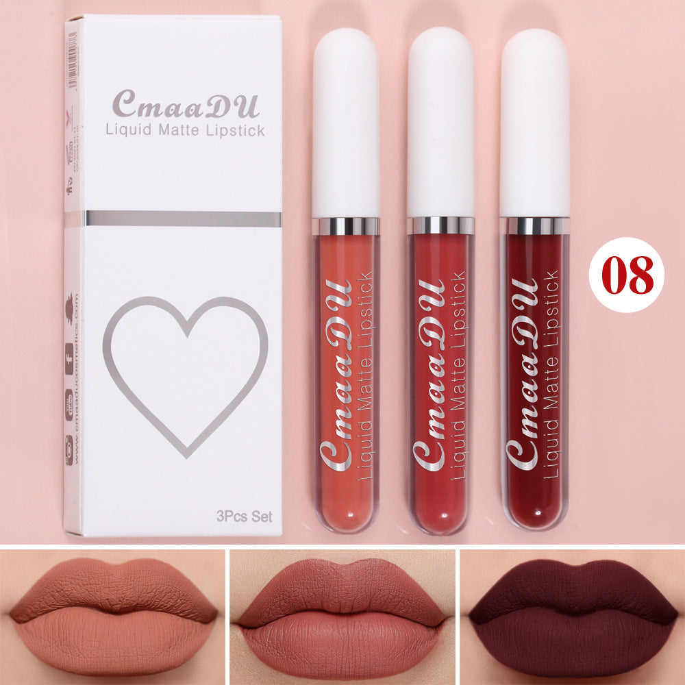 Sexy Long Lasting Velvet Matte Lip Gloss Liquid Lipstick Lip Makeup Women Beauty Red Nonstick Cup Waterproof Lip Gloss