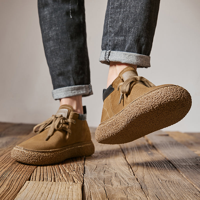 Men's Slip-on Fashion Trends Luxury Brand Suede Leather Comfortable Simple Oxford Shoes Walk Sneakers Daily Commute Casual Shoes