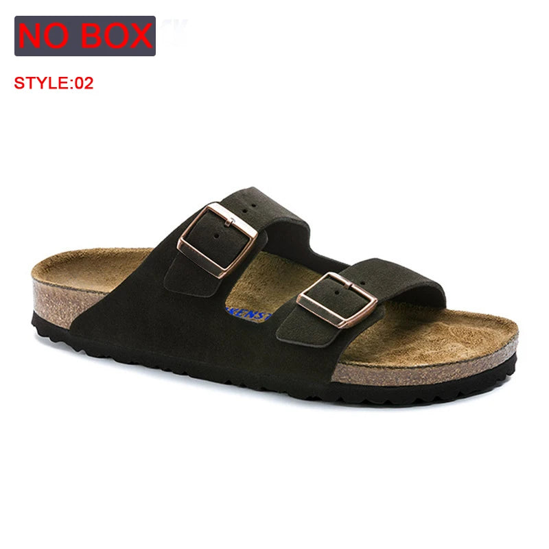 Spring Summer Soft Footbed Suede Birken Sandals Women And Men Fashion Wear outside Couples Wear Cork Slippers Retro Clogs Shoes