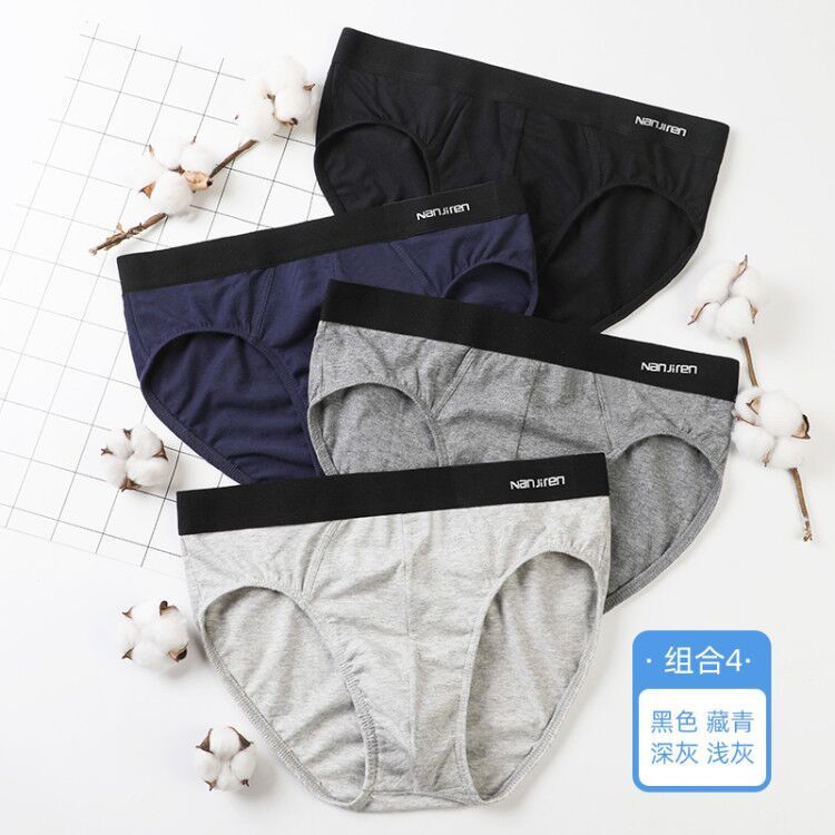 4Pcs/Lot Men's Briefs Sexy Underwear Men Cotton Underpants Comfortable Print Panties Male Lingerie Breathable Cuecas