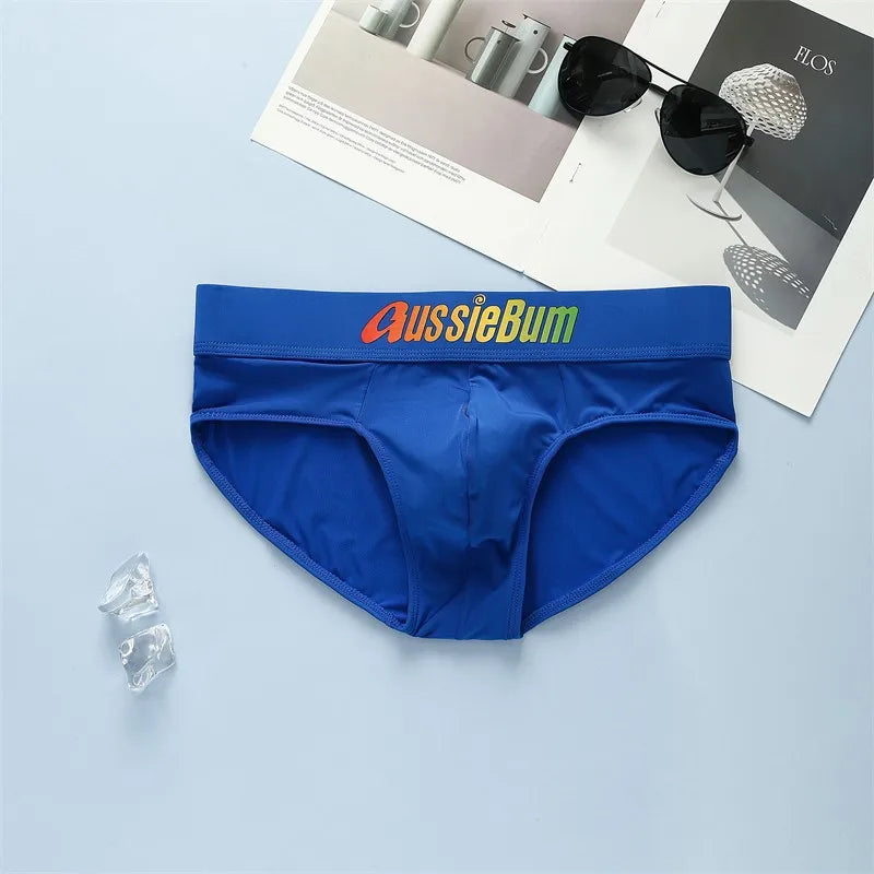 Aussiebum men's briefs milk silk low waist elastic color belt comfortable U convex bag