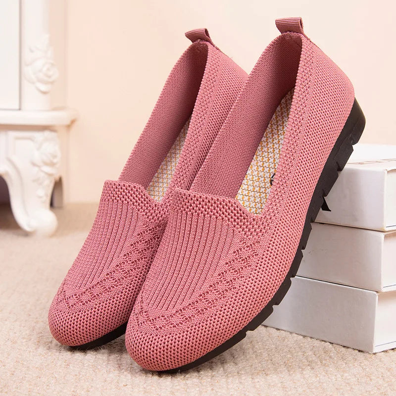 Casual Women's Shoes Summer Mesh Breathable Flat Ladies Comfort Light Sneaker Socks Women Slip on Loafers Zapatillas Muje