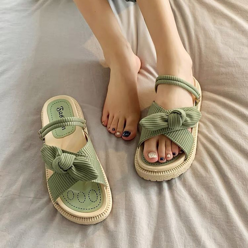 Women Sandalias Mujer Summer Fairy Style 2023 New Fashion Student Platform Roman Lady Sands Flat Shoes Cute Slippers