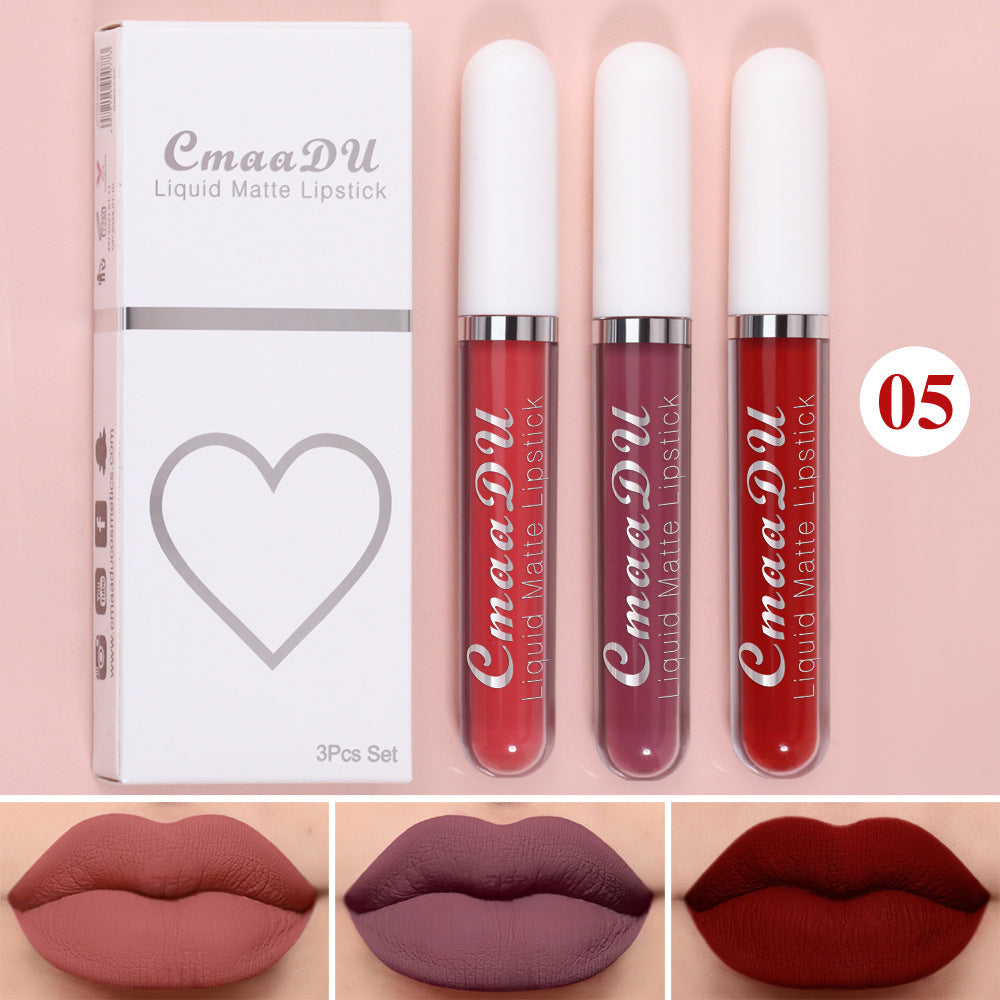 Sexy Long Lasting Velvet Matte Lip Gloss Liquid Lipstick Lip Makeup Women Beauty Red Nonstick Cup Waterproof Lip Gloss